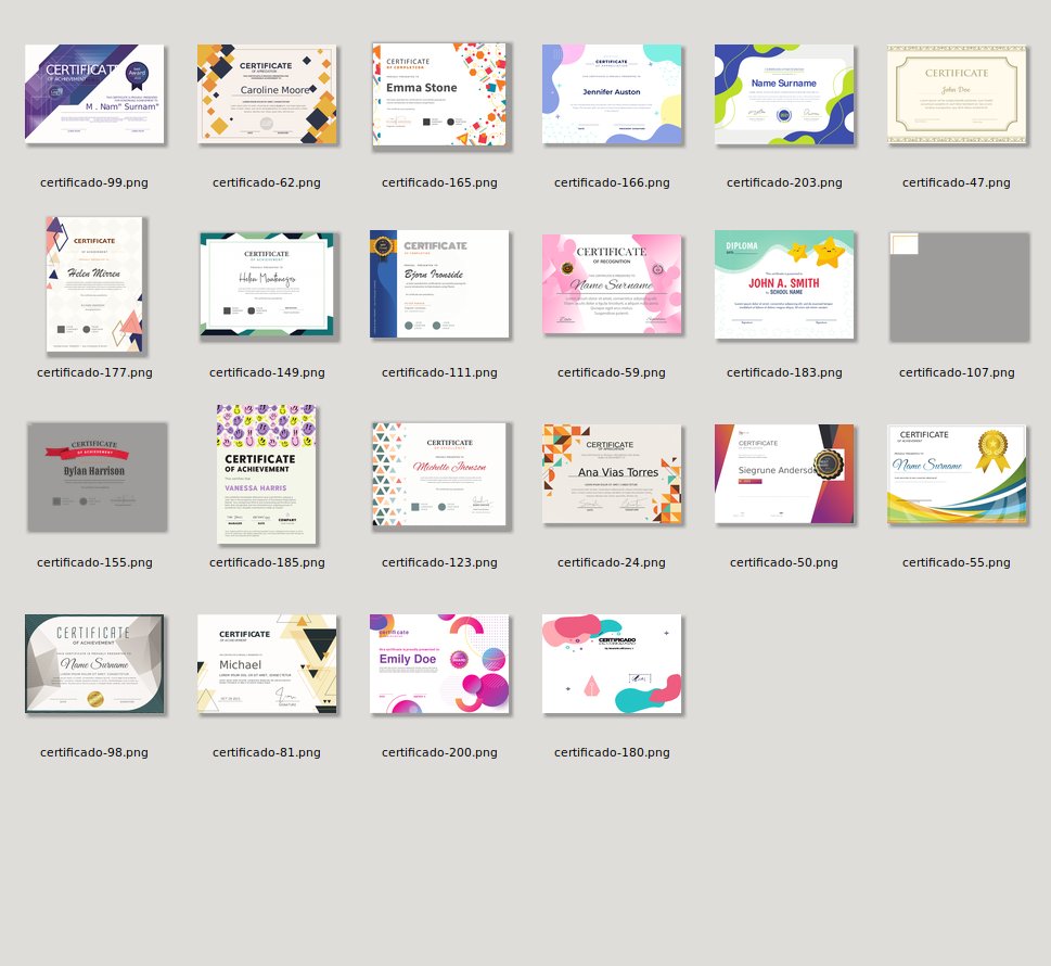 Amostras de Alguns Modelos de Certificados