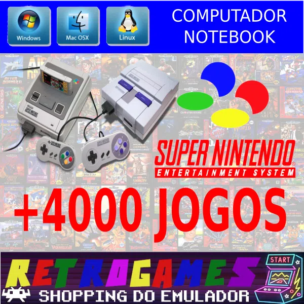 Emulador Super Nintendo/SNES/Super Famicom Para PC ou Notebook + 4000 Jogos