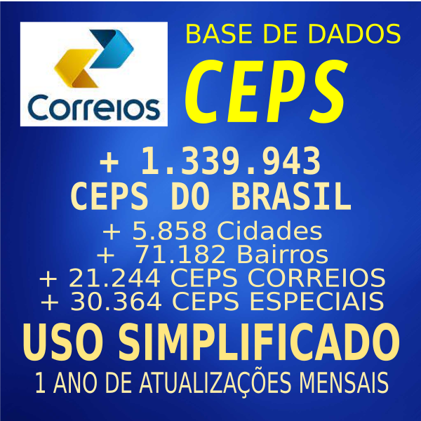 Base de Ceps Brasil - Atualizada 04/2024 + Atualizações Por 1 Ano