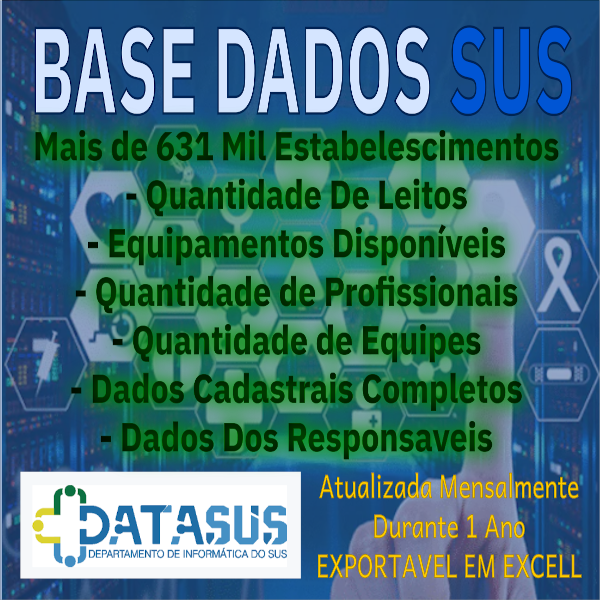 Base de Dados - DATASUS - SISTEMA DE SAÚDE BRASILEIRO - ATUALIZAÇÃO MENSAL DURANTE 1 ANO