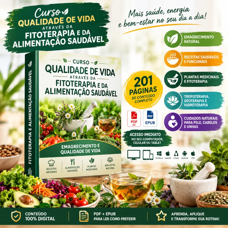 Curso Qualidade De Vida Atraves Da Fitoterapia E Da Alimentacao Saudavel