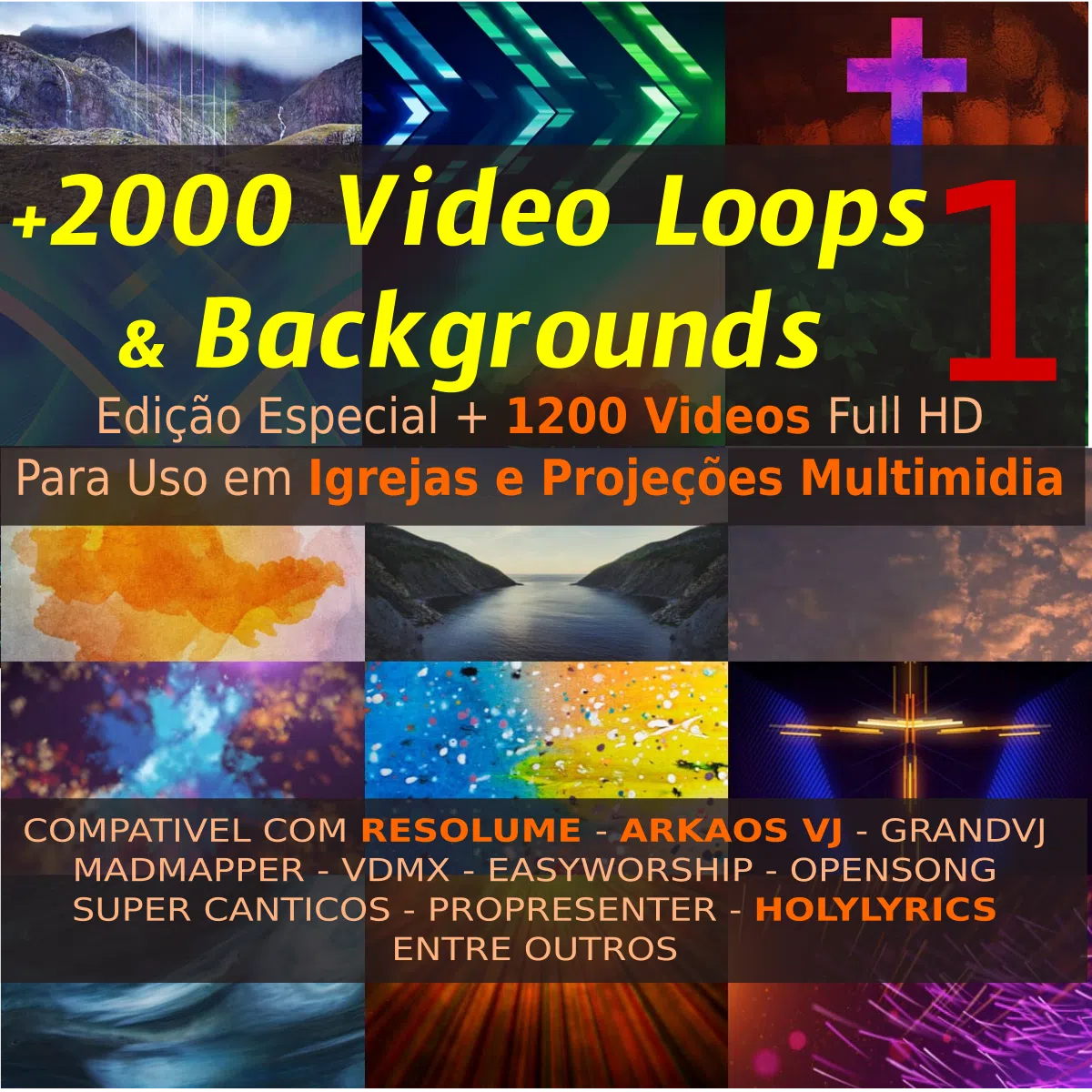 PACK +2000 Video Loops e Backgrounds Vol.1 - ESPECIAL IGREJAS MULTIMIDIA