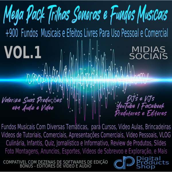 Pack Musicas de Fundo e Efeitos Para Edição de Videos Volume 1 + 950 Musicas Para Todas as Ocasiões